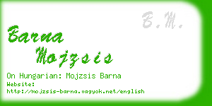 barna mojzsis business card